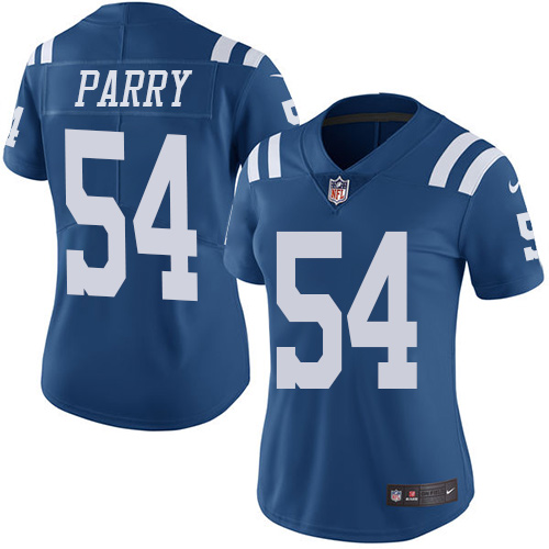 Women's Limited David Parry Nike Jersey Royal Blue - #54 Rush NFL Indianapolis Colts